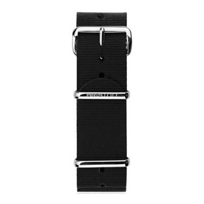 Bracelet Nato 20mm Noir, Longueur 280mm, boucle acier - Briston