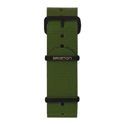 Bracelet Nato 20mm Vert militaire, Longueur 245 mm, boucle PVD Noir - Briston