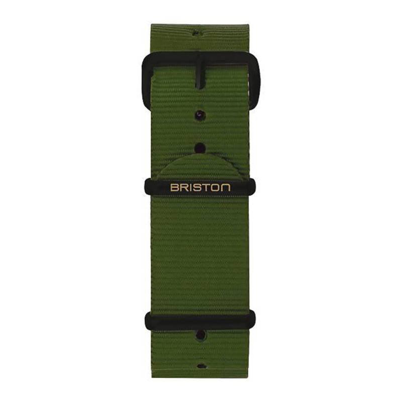 Military Green NATO Strap 20mm, Length 245 mm, Black PVD Buckle - Briston