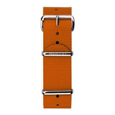Orange Nylon NATO Strap 20mm, Length 280mm, Steel Buckle - Briston