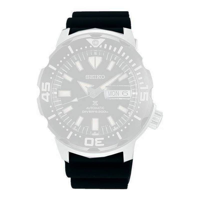 Black Silicone 20mm Watch Strap R02C011J0 - Seiko