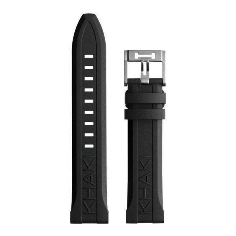 Khaki Navy Black Rubber Watch Strap H691825100 - Hamilton