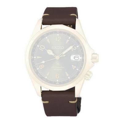 Brown Stitched Leather 20mm Watch Strap L0LN014K0 - Seiko