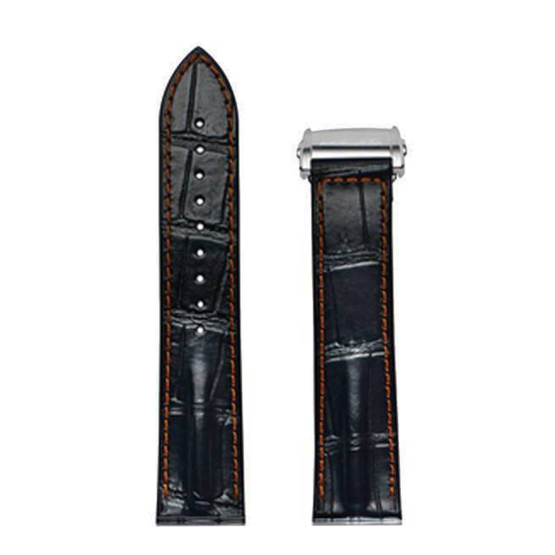 Rail Road Black Leather Watch Strap H690405100 - Hamilton