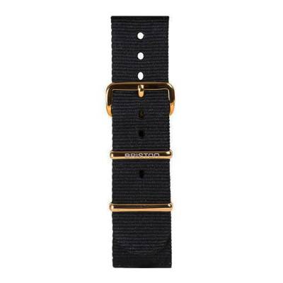 Black 20mm NATO Strap, 245mm Length, Yellow Gold PVD Buckle - Briston