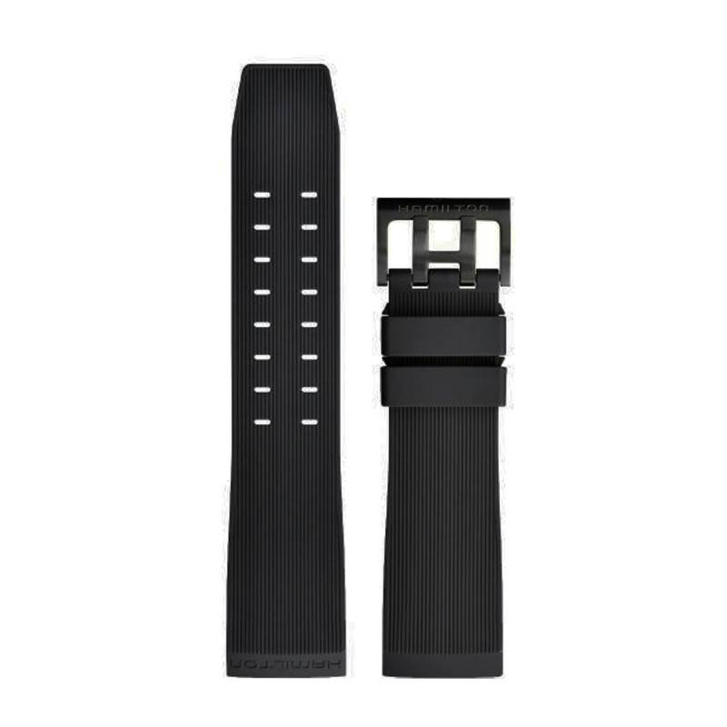 Khaki Belowzero Black Rubber Watch Strap H690785111 - Hamilton