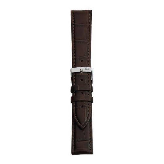 Bracelet Montre Morellato Cuir Vachette Façon Requin Marron - Vintage Largeur 20 Mm