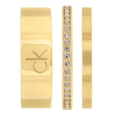 Golden Steel Timeless Ring Trio - Calvin Klein