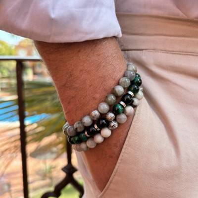 Silver Peace Jade Bracelet - Lauren Steven