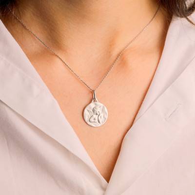 Médaille Ange Raphaël, Argent 925, Diamètre 18 mm - Augis