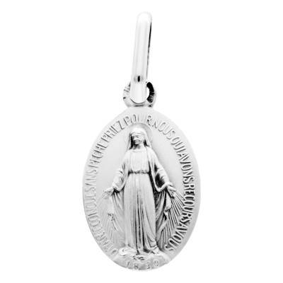 925 Silver Miraculous Virgin Mary Medal, 15 x 11 mm - Augis