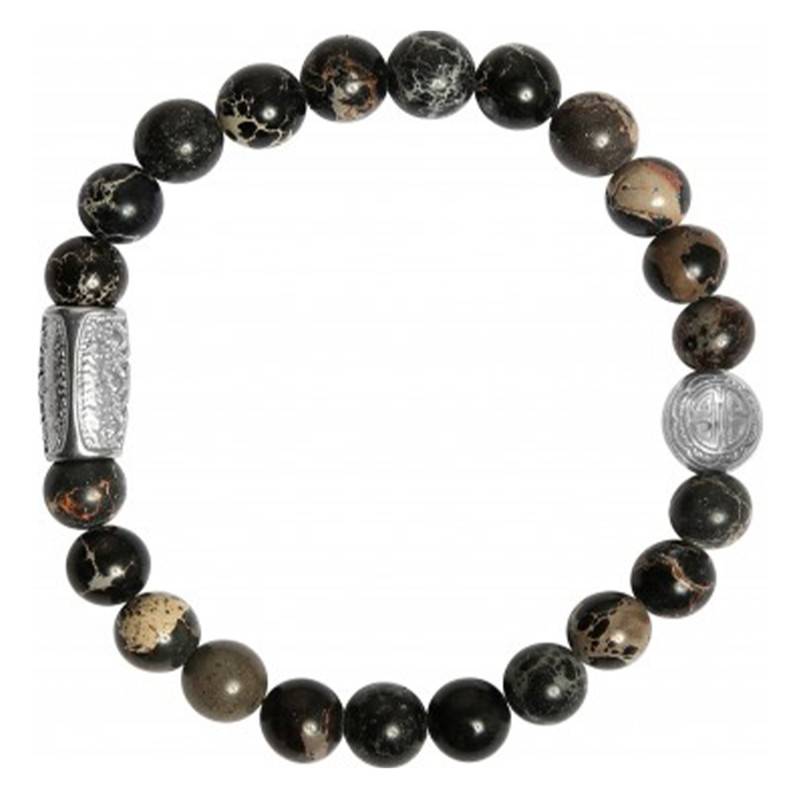 Silver & Imperial Black Stone Bracelet - Lauren Steven