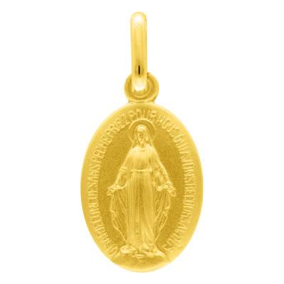 375/1000 Yellow Gold Miraculous Virgin Mary Medal, 13 x 10 mm - Augis