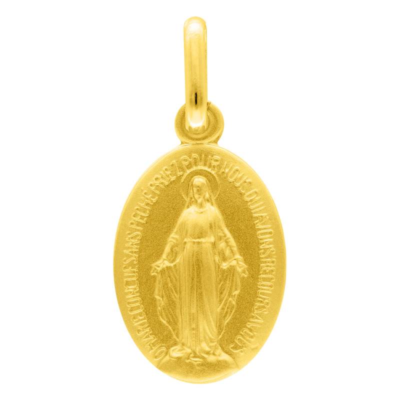 375 Yellow Gold Miraculous Virgin Mary Medal, 11 x 8 mm - Augis