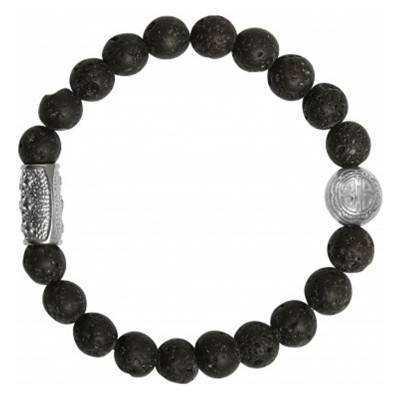 Silver & Lava Stone Bracelet - Lauren Steven