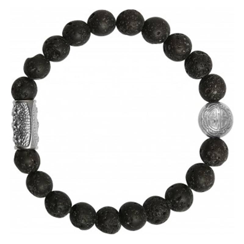 Silver & Lava Stone Bracelet - Lauren Steven