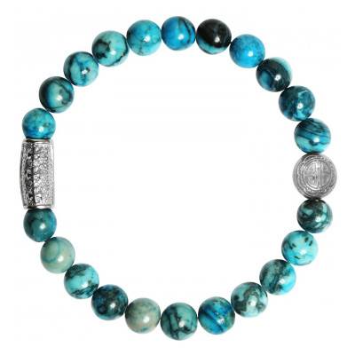 Bracelet Mapstone Bleue, Argenté - Lauren Steven