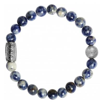 Silver Brazilian Sodalite Bracelet, Length 19,50 cm to 20,50 cm - Lauren Steven