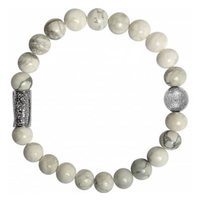 White Howlite Silver Bracelet - Lauren Steven
