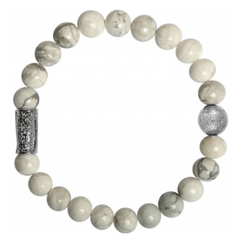 White Howlite Silver Bracelet - Lauren Steven