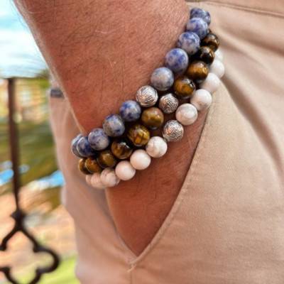 White Howlite Silver Bracelet - Lauren Steven