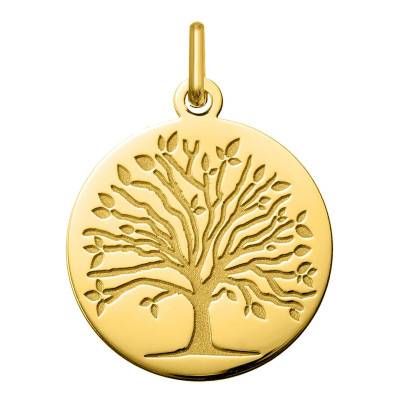 Médaille Arbre de Vie Printemps en Or Jaune 750, Diamètre 18 mm - Argyor