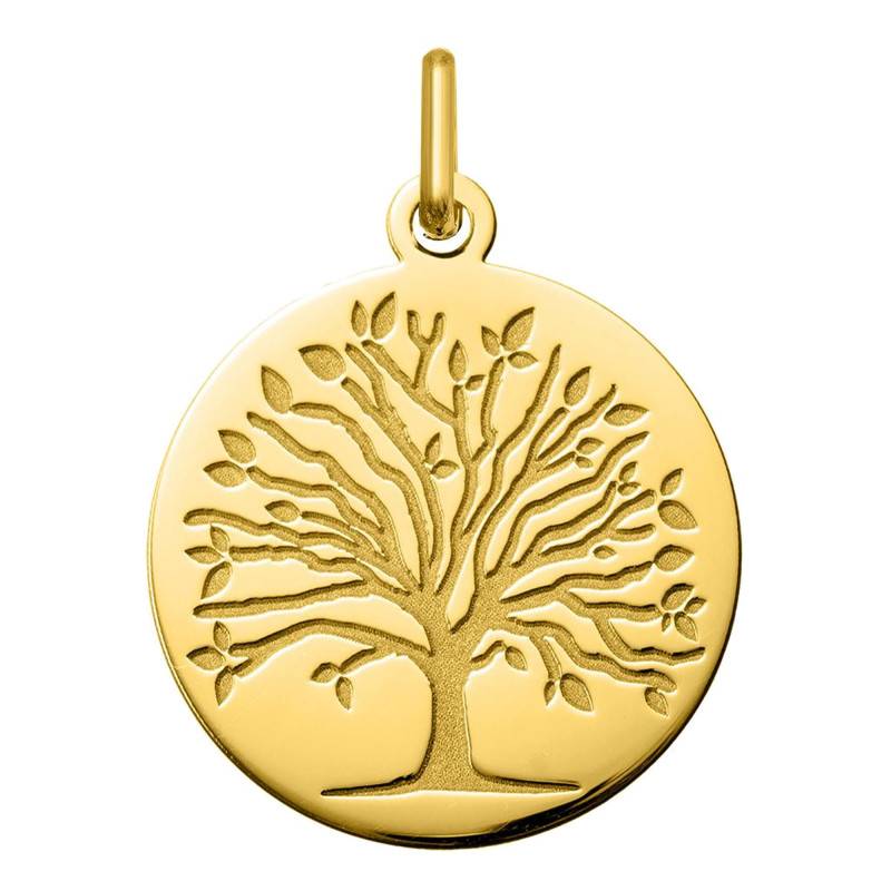 Médaille Arbre de Vie Printemps en Or Jaune 750, Diamètre 18 mm - Argyor