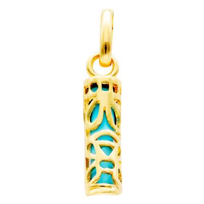 Pendentif Tiki Sagesse en Plaqué Or & Résine Bleue - Rosatella