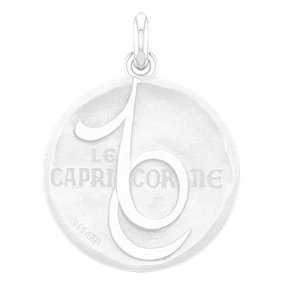 750/1000 White Gold Zodiac Medal, 15 mm to 22 mm Diameter - Becker