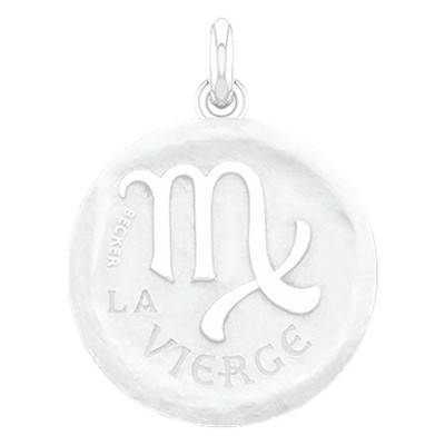 750/1000 White Gold Zodiac Medal, 15 mm to 22 mm Diameter - Becker