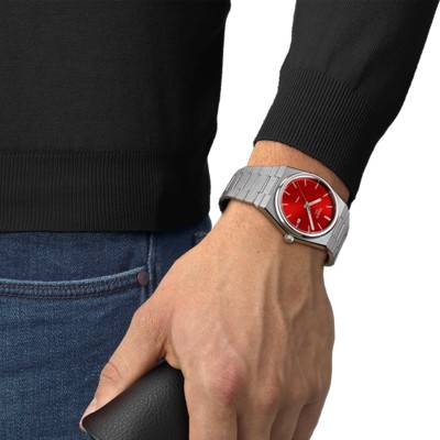 Red 40mm PRX Quartz Watch T1374101142100 - Tissot