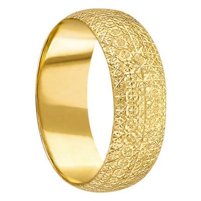 Diamanteka XL 750 Yellow Gold Half-Dome Standard Wedding Ring - Ponce