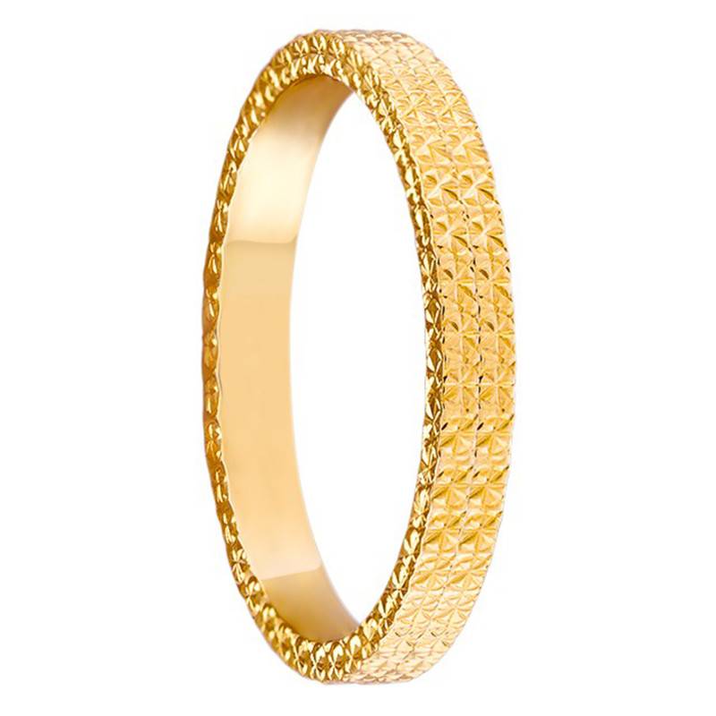 750 Yellow Gold Diamond-Cut Standard Alicante Wedding Ring, 2.50 mm Width - Ponce