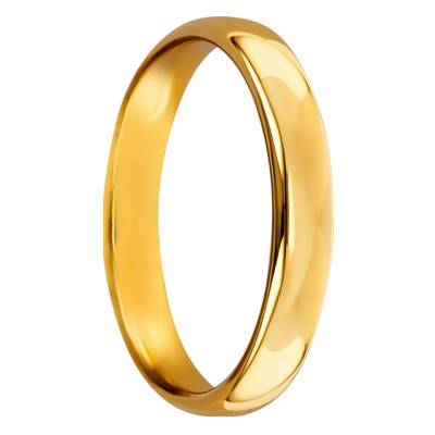 Alliance Jonc Parisien en Or Jaune 750, Largeur 3,50 mm - Ponce