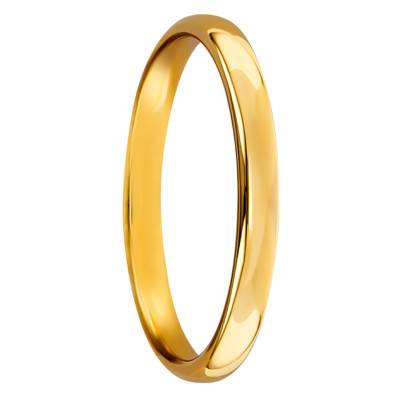 750/1000 Yellow Gold Classic Comfort Parisian Band Wedding Ring, 2.50 mm Width - Ponce
