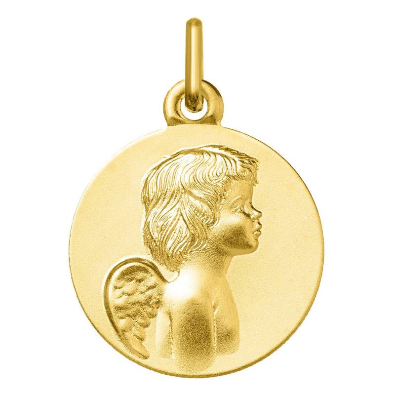 375 or 750 Yellow Gold Profile Angel Medal, 18.50 mm Diameter - Argyor