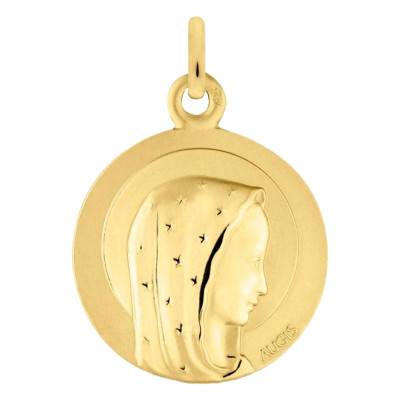 750/1000 Yellow Gold Stella Maris Virgin Medal, 16 mm Diameter - Augis
