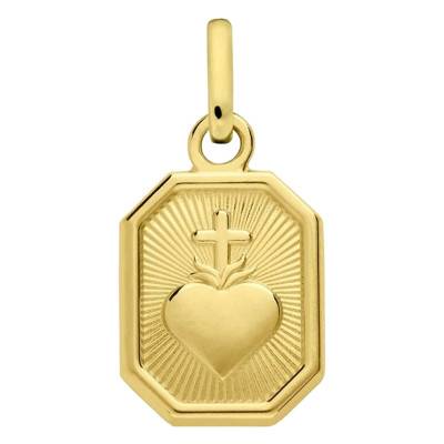 750 Yellow Gold Mini Octagonal Sacred Heart Medal - Augis