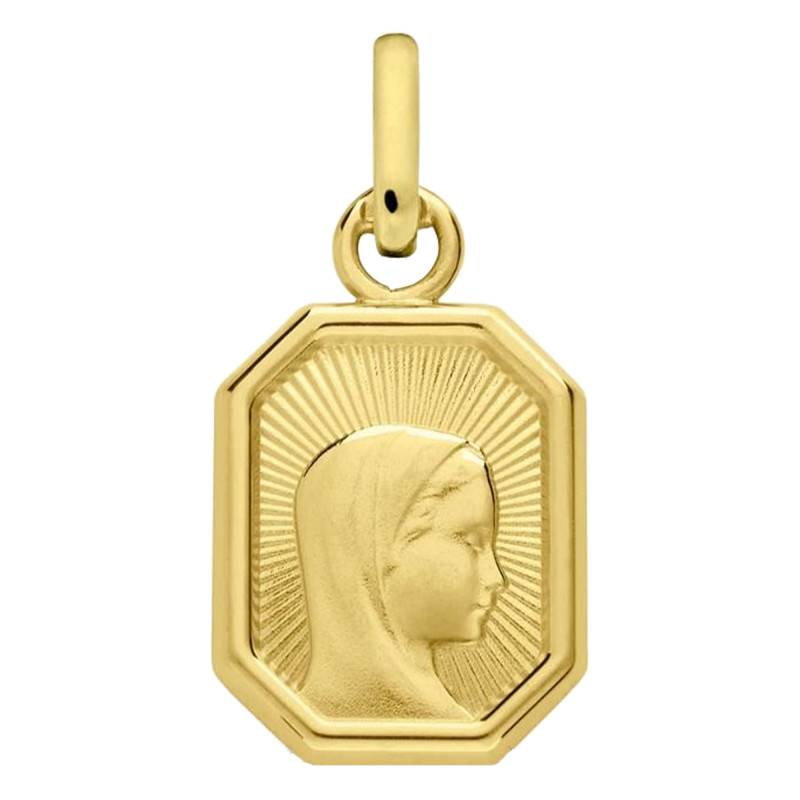"750/1000 Yellow Gold Mini Octagonal Virgin Mary Medal" - Augis