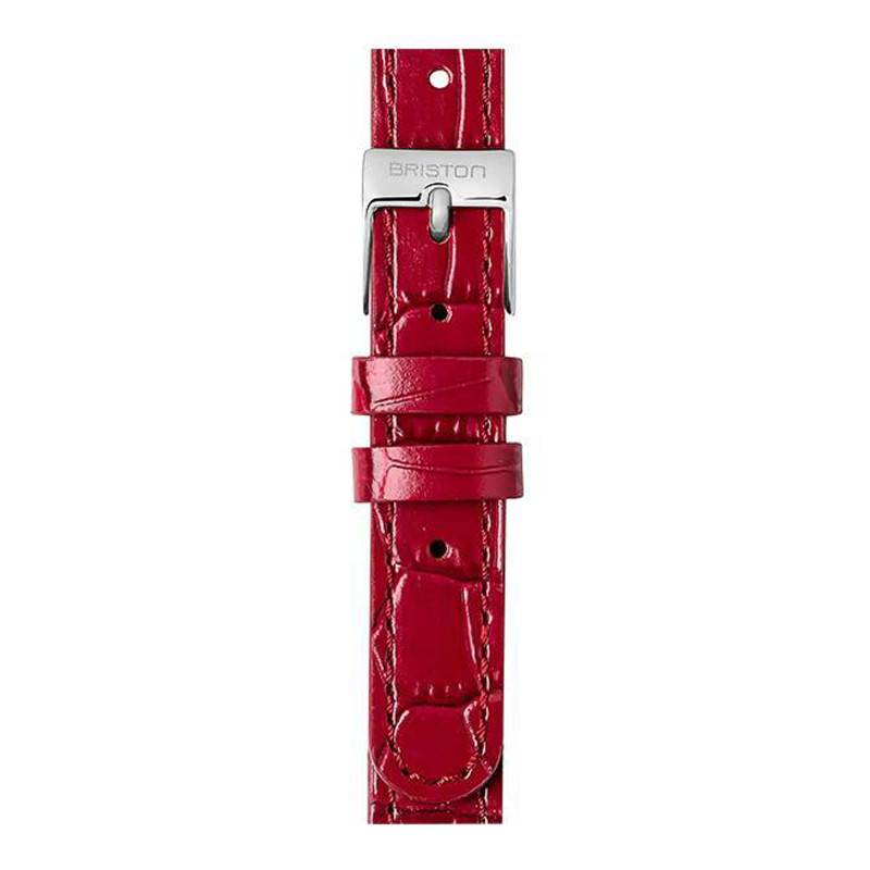 Bordeaux Leather Strap 12mm, Length 180mm, Silver Buckle - Briston