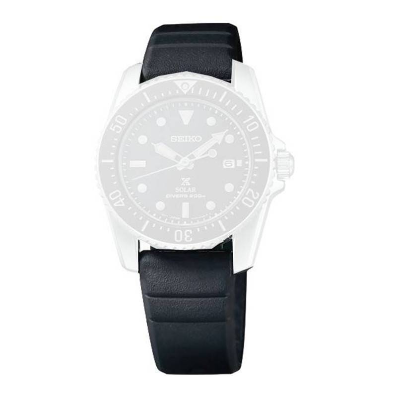 Black Silicone 20mm Watch Strap R03S011J0 - Seiko