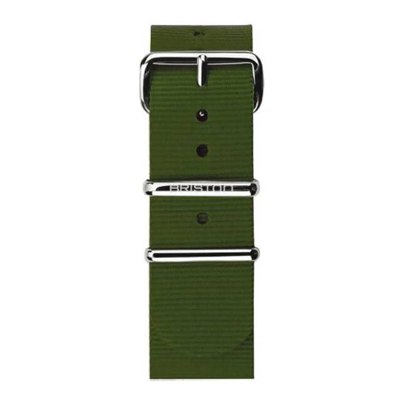 Military Green NATO Strap 20mm, Length 245mm, Steel Buckle - Briston