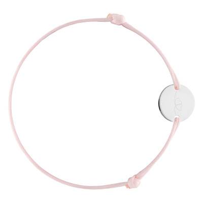 Bracelet Cordon Médaille Coeur Ligne en Argent 925, Longueur Ajustable - Lumiosa