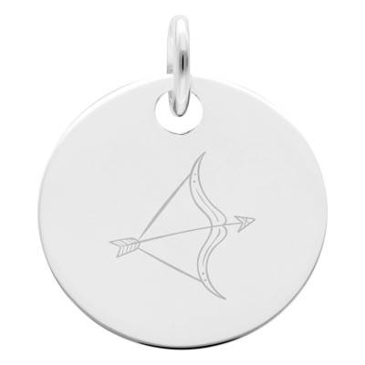 Médaille Zodiaque Sagittaire Enfantin en Argent 925, Diamètre 15 mm - Lumiosa