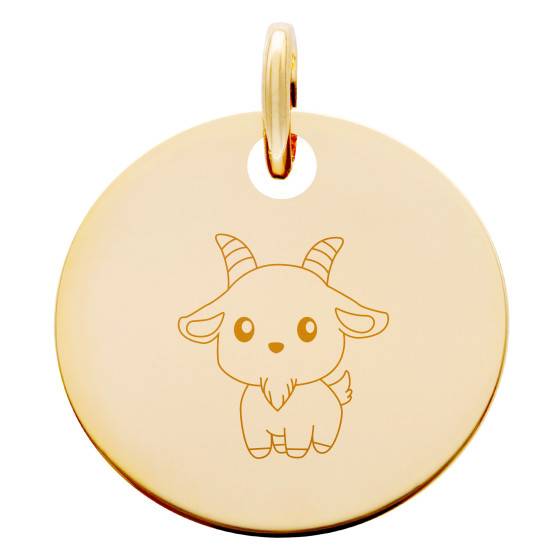 Médaille Signe Chinois Chèvre Plaqué Or Jaune - Lumiosa - Ocarat