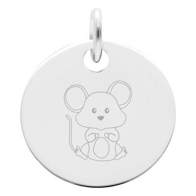 Médaille Signe Chinois Rat en Argent 925, Diamètre 15 mm - Lumiosa