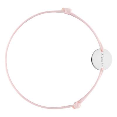 Bracelet Cordon Médaille L'Amour Fou en Argent 925, Longueur Ajustable - Lumiosa