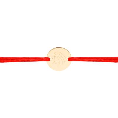 Bracelet Cordon Médaille Zodiaque Vierge & Etoiles Plaqué Or Jaune, Longueur Ajustable - Lumiosa