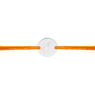 Bracelet Cordon Médaille Zodiaque Capricorne & Etoiles en Argent 925, Longueur Ajustable - Lumiosa