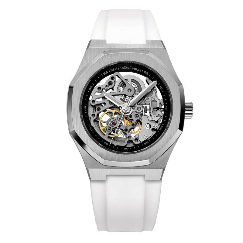 MTBeta Skeleton White Silicone Watch - Maison du Temps